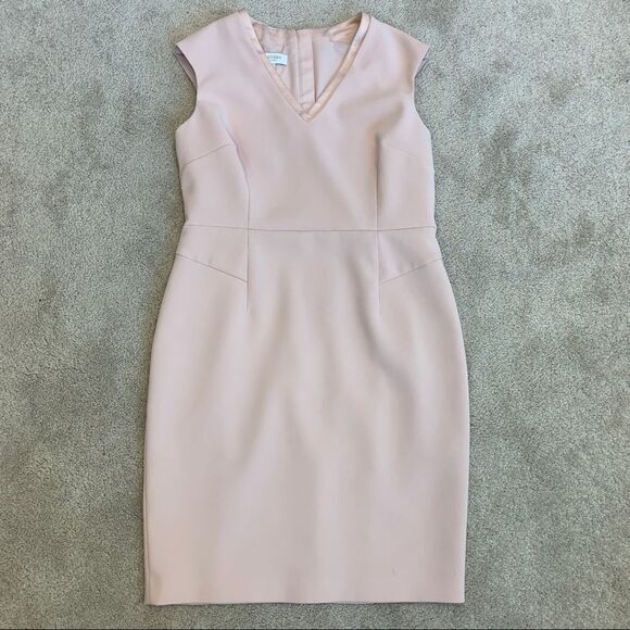 Hobbs Frida V-neck Shift Dress Pastel Pale Pink Sz 10 NWOT - Picture 5 of 17